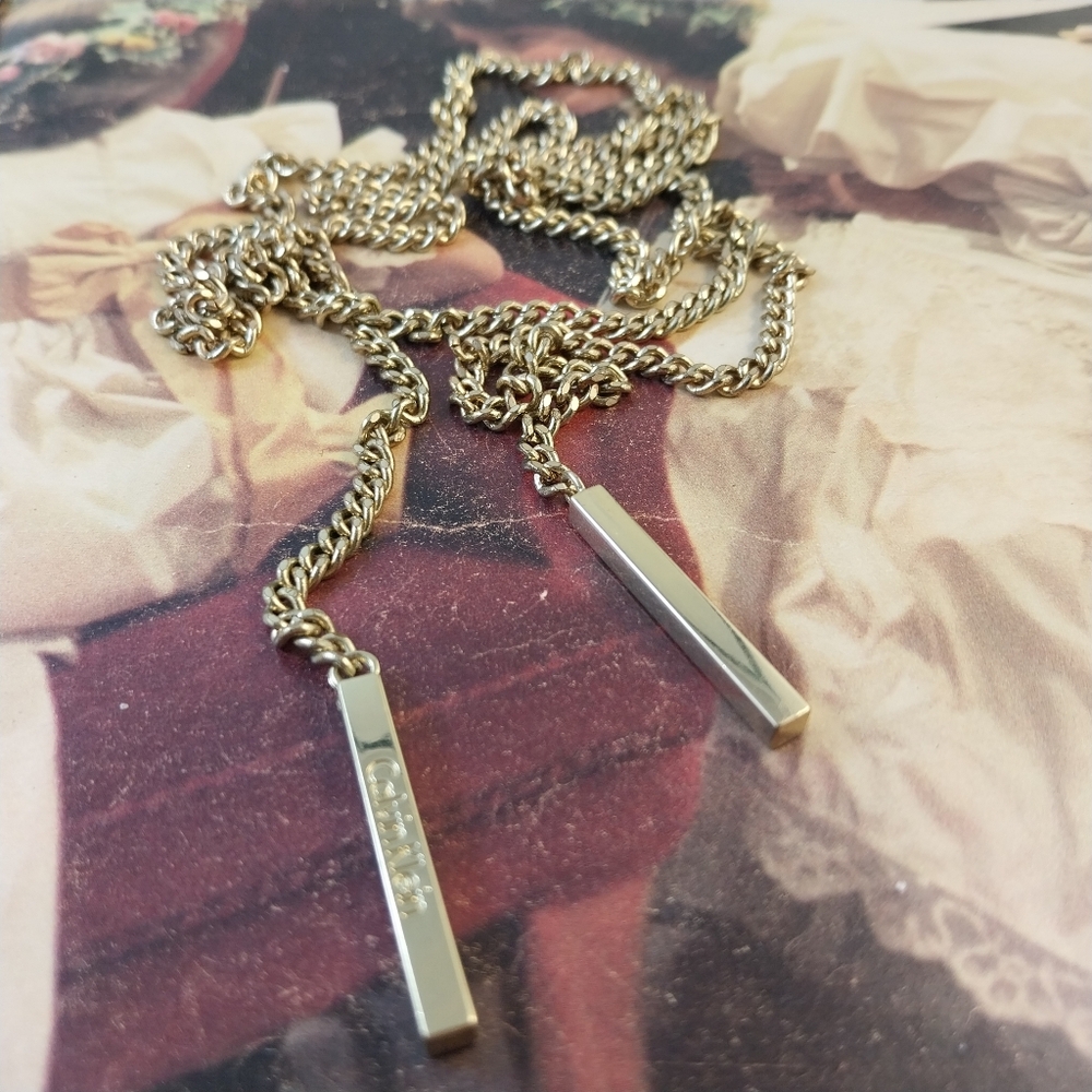 Calvin Klein Gold Double Chain Necklace - Picture 7 of 14